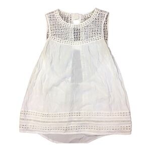 Market & Spruce White Lace Partial Open Back Sleeveless Top Size Medium